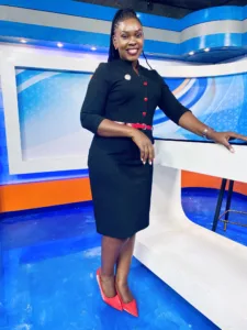Sandra Nabaggala inside BBS Terefayina News Studio. Courtesy photo